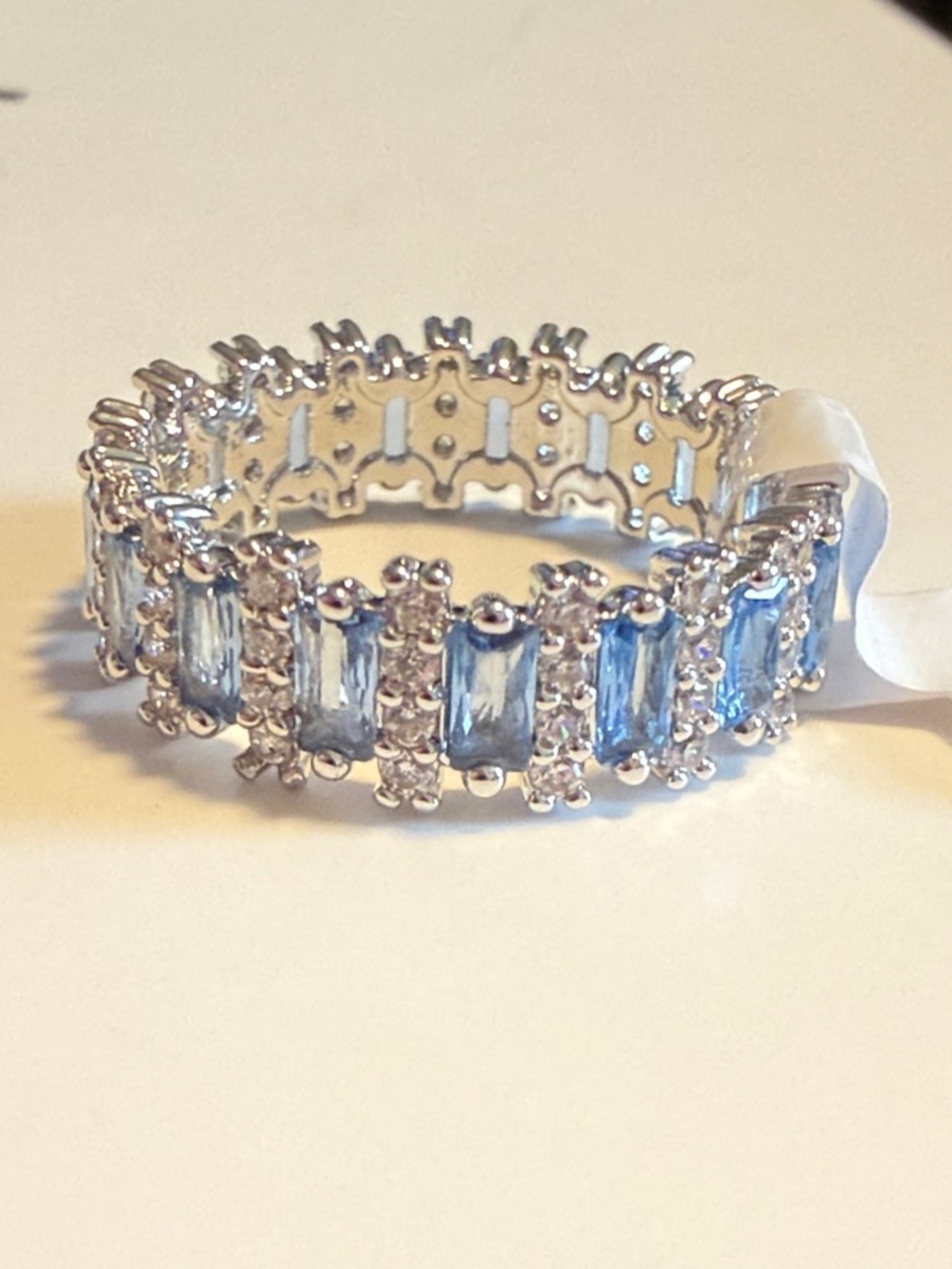 Bomb Party SIZE 7 OG Ring FG43260 “Call Me Stunning” Aqua Blue Spinel on Rhodium